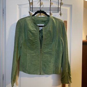 Live a Little Green Leather Women's Blazer